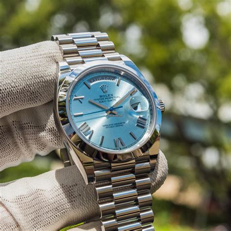 rolex day date platinum ice blue dial price|rolex platinum day date 40.